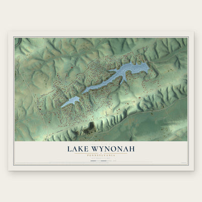 Lake Wynonah, Pennsylvania map print, the full design