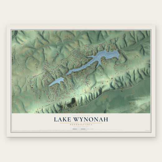 Lake Wynonah, Pennsylvania map print, the full design