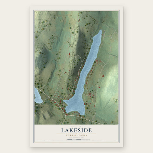 Lakeside, Pennsylvania map print, the full design