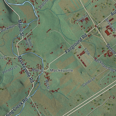 Close-up of the map of Lamar, Pennsylvania print showing street and building detail