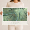 Map of Landingville, Pennsylvania, 12 x 18 inch unframed archival matte print