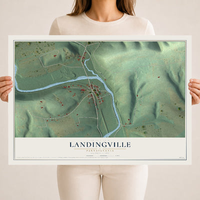 Map of Landingville, Pennsylvania, 18 x 24 inch unframed archival matte print