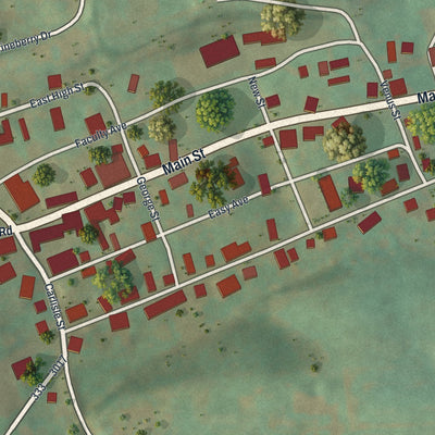 Close-up of the map of Landisburg, Pennsylvania print showing street and building detail