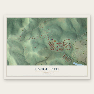 Langeloth, Pennsylvania map print, the full design