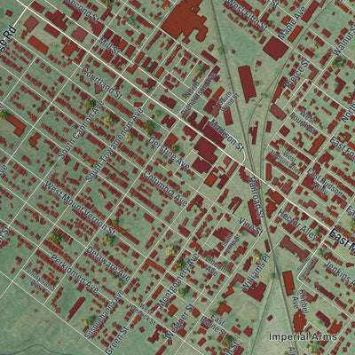 Close-up of the map of Lansdale, Pennsylvania print showing street and building detail
