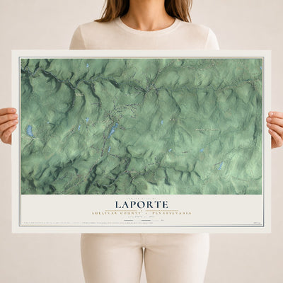 Map of Laporte, Sullivan County, Pennsylvania, 18 x 24 inch unframed archival matte print