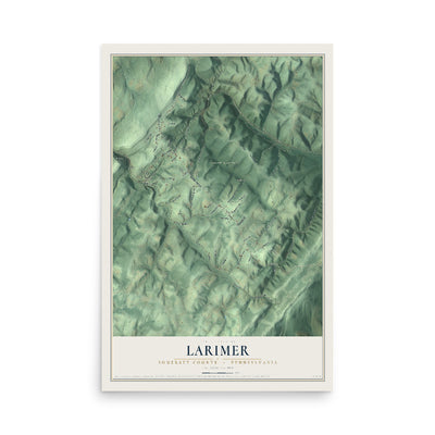 Map of Larimer, Somerset County, Pennsylvania, 12 x 18 inch unframed archival matte print