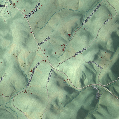 Second close-up of the map of Larimer, Somerset County, Pennsylvania print showing more streets and buildings