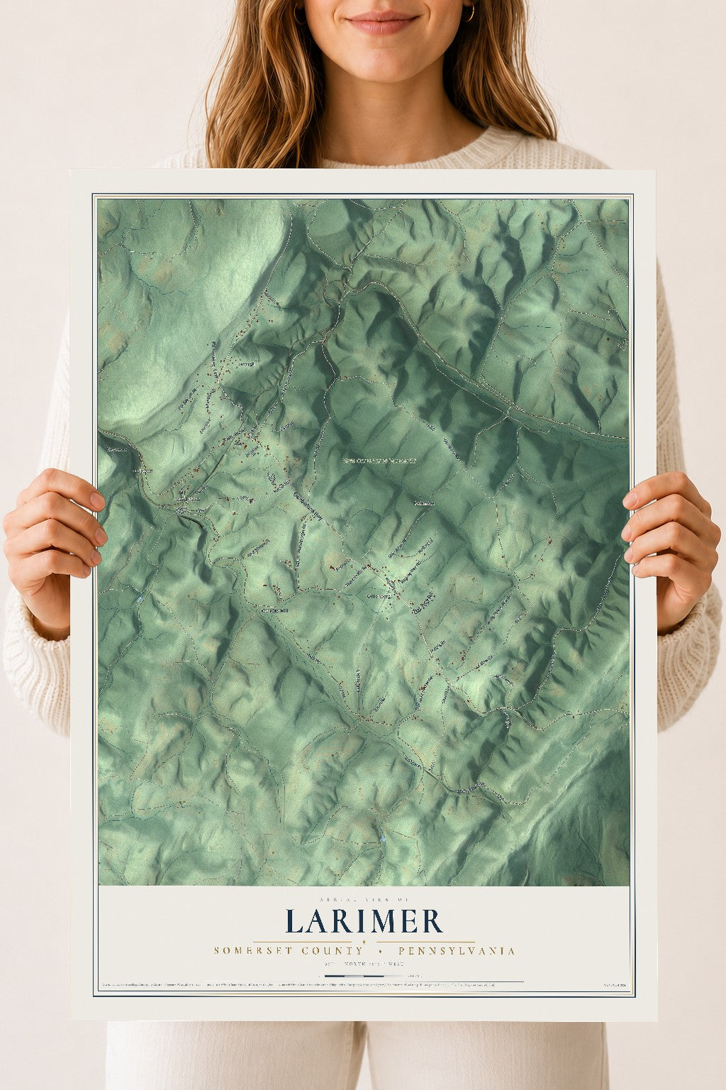 Map of Larimer, Somerset County, Pennsylvania, 18 x 24 inch unframed archival matte print