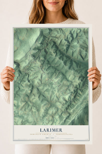 Map of Larimer, Somerset County, Pennsylvania, 18 x 24 inch unframed archival matte print