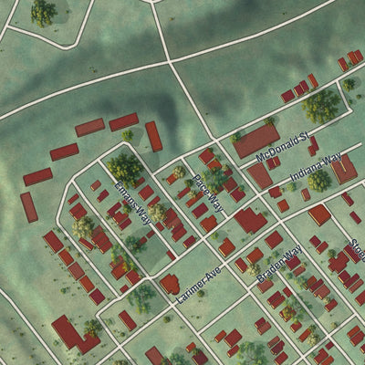 Second close-up of the map of Larimer, Pennsylvania print showing more streets and buildings