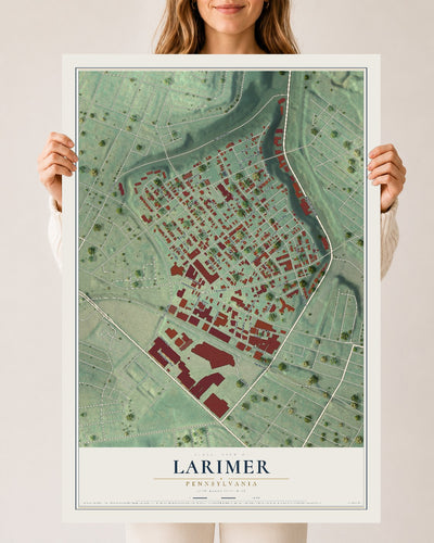 Map of Larimer, Pennsylvania, 24 x 36 inch unframed archival matte print