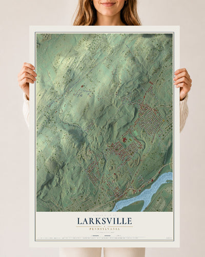 Map of Larksville, Pennsylvania, 24 x 36 inch unframed archival matte print