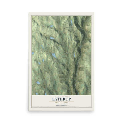 Map of Lathrop, Pennsylvania, 12 x 18 inch unframed archival matte print