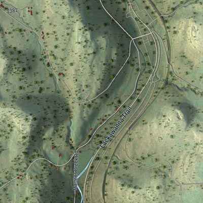 Close-up of the map of Lathrop, Pennsylvania print showing street and building detail