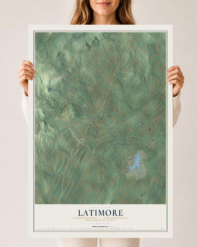 Map of Latimore, Pennsylvania, 24 x 36 inch unframed archival matte print