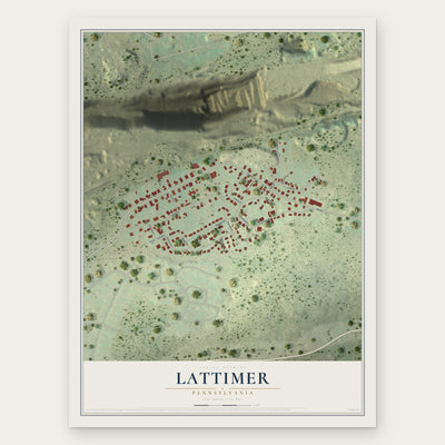 Lattimer, Pennsylvania map print, the full design
