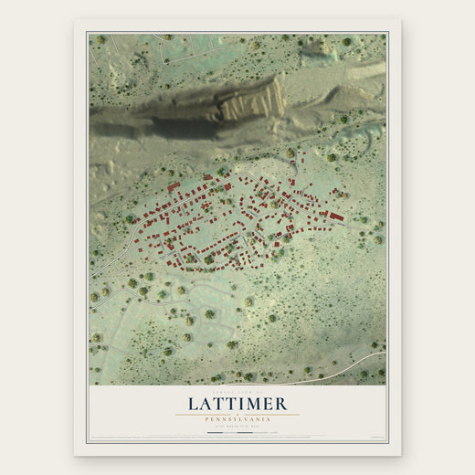 Lattimer, Pennsylvania map print, the full design