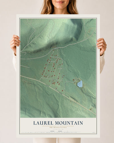 Map of Laurel Mountain, Pennsylvania, 24 x 36 inch unframed archival matte print