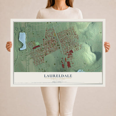 Map of Laureldale, Pennsylvania, 24 x 36 inch unframed archival matte print
