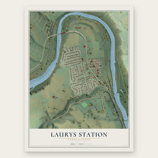 Laurys Station, Pennsylvania map print, the full design