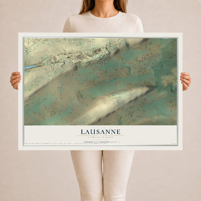 Map of Lausanne, Pennsylvania, 24 x 36 inch unframed archival matte print