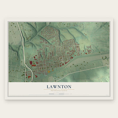 Lawnton, Pennsylvania map print, the full design