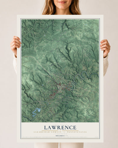 Map of Lawrence, Clearfield County, Pennsylvania, 24 x 36 inch unframed archival matte print