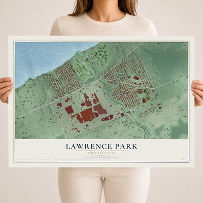 Map of Lawrence Park, Pennsylvania, 18 x 24 inch unframed archival matte print