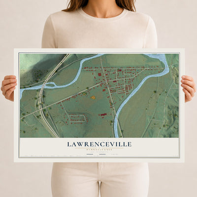 Map of Lawrenceville, Pennsylvania, 12 x 18 inch unframed archival matte print