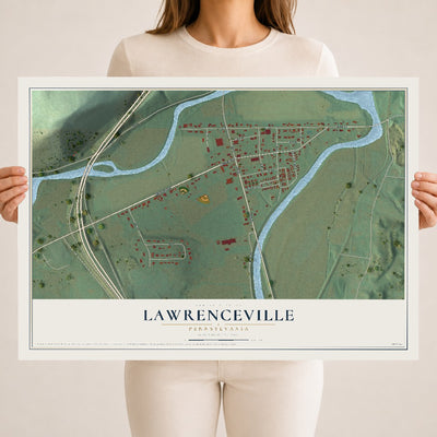 Map of Lawrenceville, Pennsylvania, 18 x 24 inch unframed archival matte print