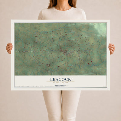 Map of Leacock, Pennsylvania, 24 x 36 inch unframed archival matte print