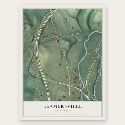 Leamersville, Pennsylvania map print, the full design