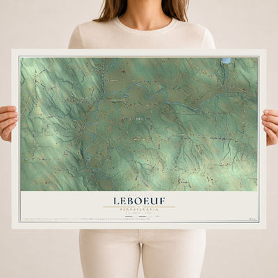 Map of LeBoeuf, Pennsylvania, 18 x 24 inch unframed archival matte print