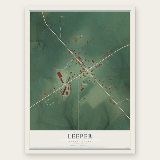 Leeper, Pennsylvania map print, the full design