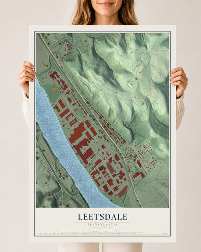 Map of Leetsdale, Pennsylvania, 24 x 36 inch unframed archival matte print