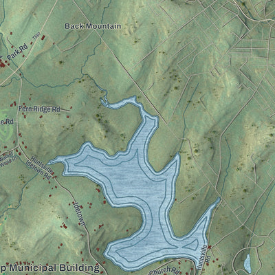 Second close-up of the map of Lehman, Luzerne County, Pennsylvania print showing more streets and buildings