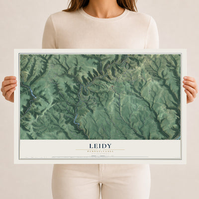 Map of Leidy, Pennsylvania, 12 x 18 inch unframed archival matte print