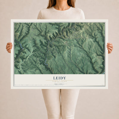 Map of Leidy, Pennsylvania, 24 x 36 inch unframed archival matte print