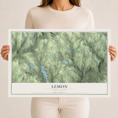Map of Lemon, Pennsylvania, 12 x 18 inch unframed archival matte print
