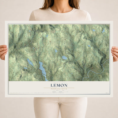 Map of Lemon, Pennsylvania, 18 x 24 inch unframed archival matte print