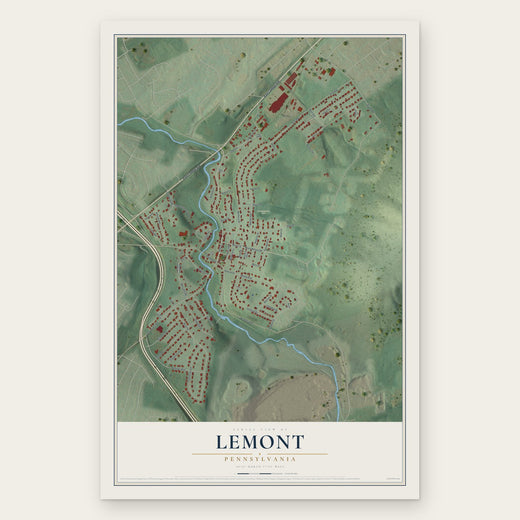 Lemont, Pennsylvania map print, the full design