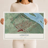 Map of Lemoyne, Pennsylvania, 12 x 18 inch unframed archival matte print