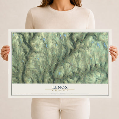 Map of Lenox, Pennsylvania, 12 x 18 inch unframed archival matte print