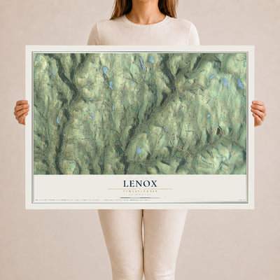 Map of Lenox, Pennsylvania, 24 x 36 inch unframed archival matte print