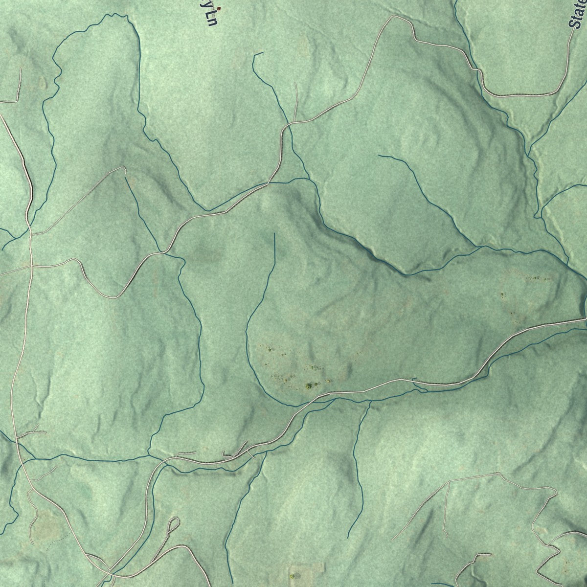 Second close-up of the map of Leroy, Pennsylvania print showing more streets and buildings