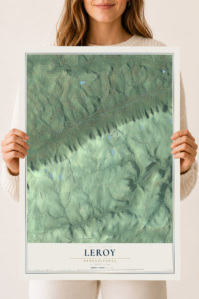 Map of Leroy, Pennsylvania, 18 x 24 inch unframed archival matte print