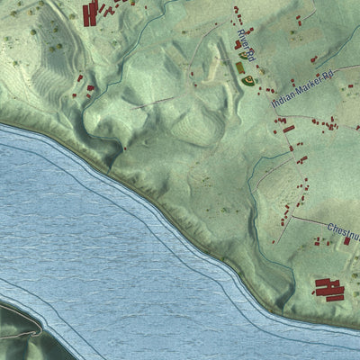 Close-up of the map of Letort, Pennsylvania print showing street and building detail
