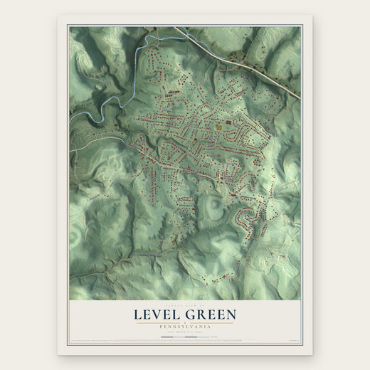 Level Green, Pennsylvania map print, the full design