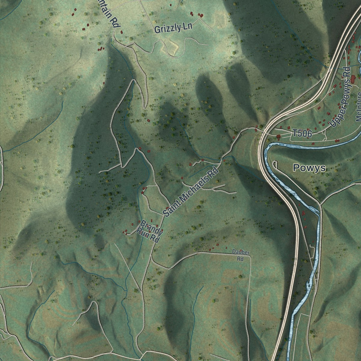 Close-up of the map of Lewis, Lycoming County, Pennsylvania print showing street and building detail